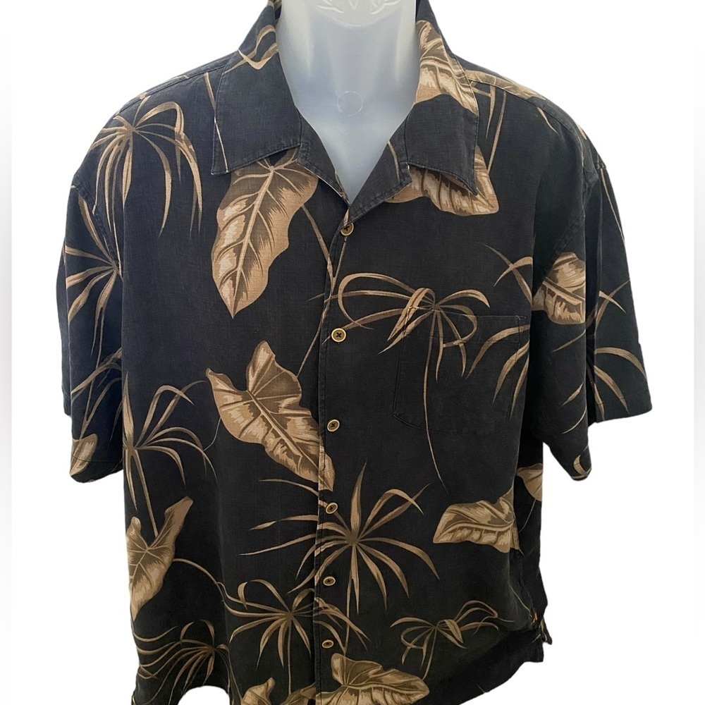 QUIKSILVER 100% Silk Aloha Hawaiian Tropical Floral Shirt Men Large Comfort Fit